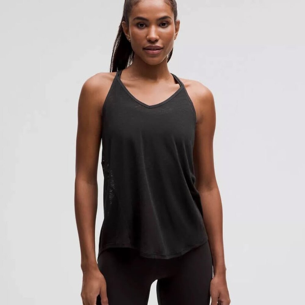Lululemon ‘Tie-Back Lightweight Yoga Tank Top' - dusty blue - Picture 2 of 4
